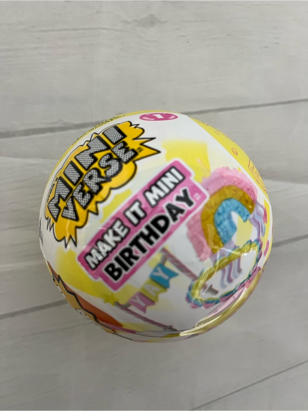 Make It Mini Birthday Surprise Ball - Yellow & Pink
